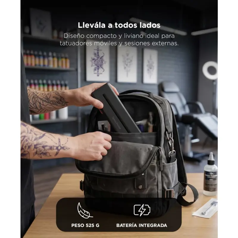 Impresora De Tatuajes Portatil Gadnic Impresion Termica 203 DPI BT Y Cable Bateria 1500 mAh