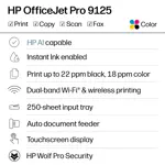 Impresora Multifunción HP OfficeJet Pro 9125 Inkjet Cement