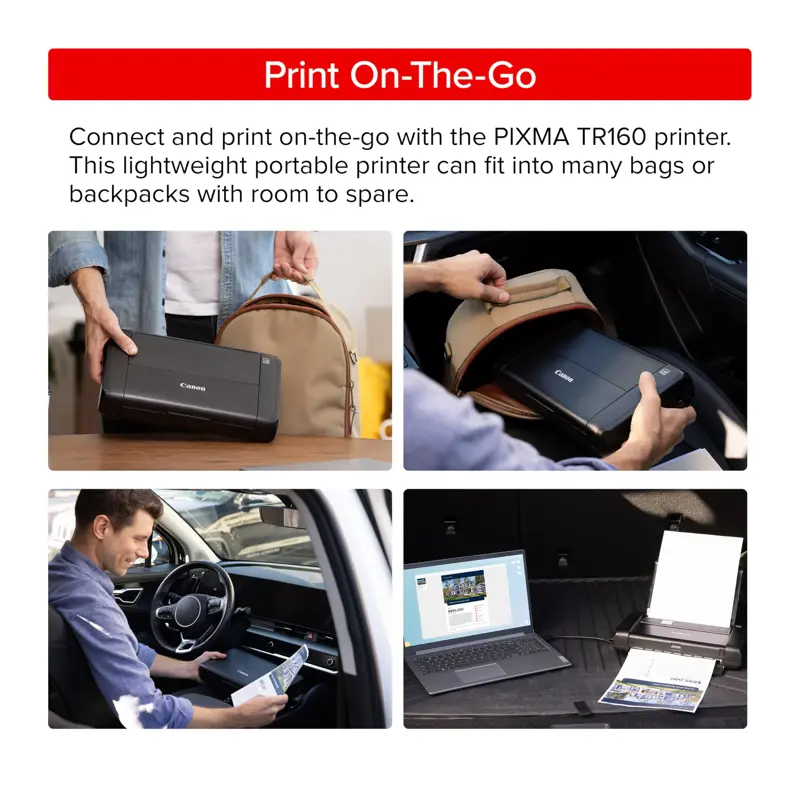 Impresora Portátil Inalámbrica Canon PIXMA TR160 Color Inyección de Tinta Pantalla OLED 1.44