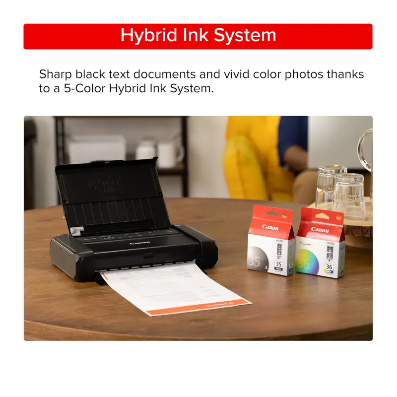 Impresora Portátil Inalámbrica Canon PIXMA TR160 Color Inyección de Tinta Pantalla OLED 1.44