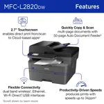 Impresora Laser Mono Compacta Brother MFC-L2820DW Wi-Fi