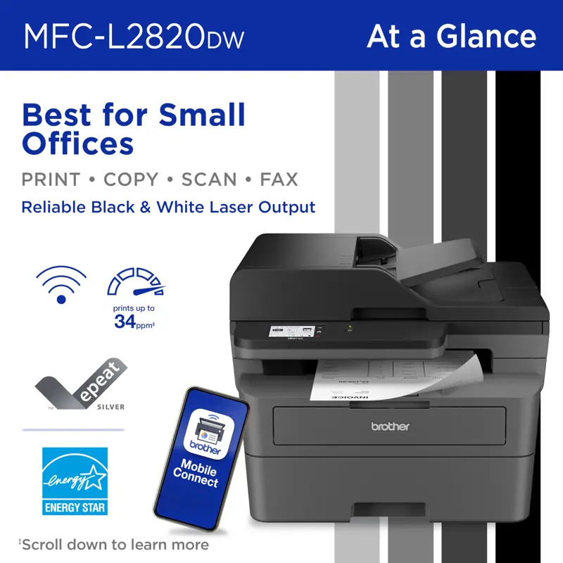 Impresora Laser Mono Compacta Brother MFC L2820DW Wi Fi