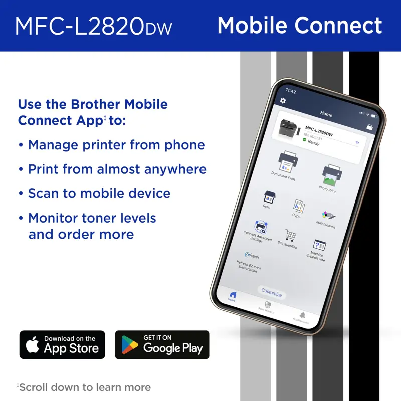 Impresora Laser Mono Compacta Brother MFC L2820DW Wi Fi