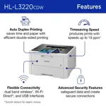Impresora Laser Brother HL-L3220CDW 19 PPM Duplex Hoja 250