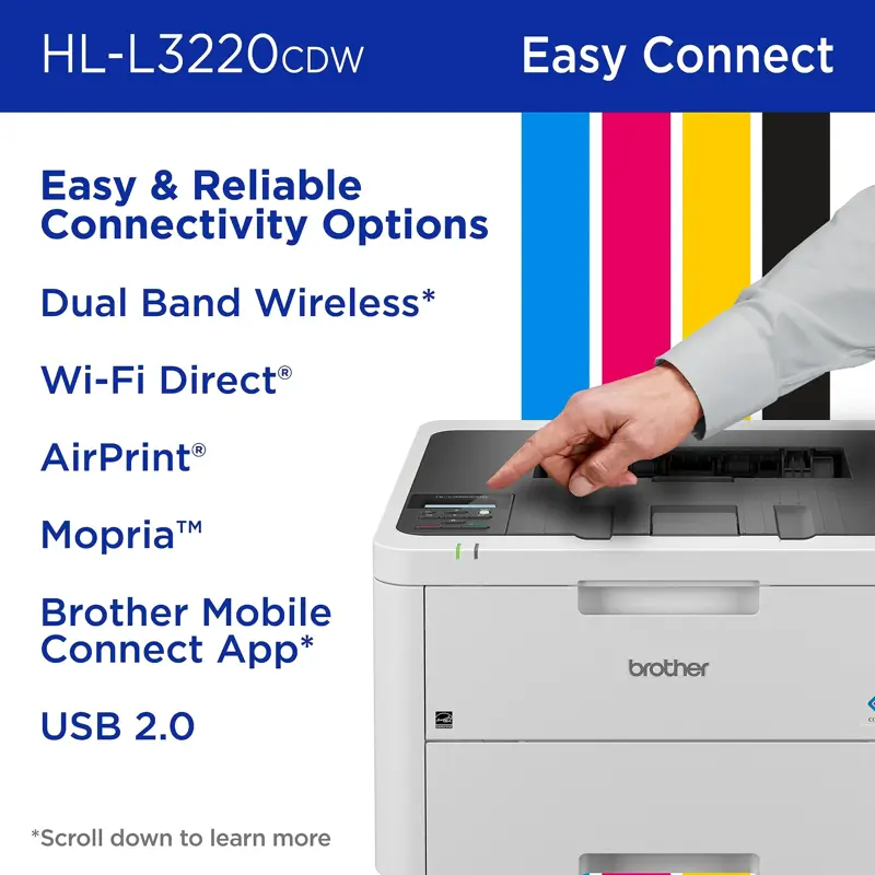 Impresora Laser Brother HL L3220CDW 19 PPM Duplex Hoja 250