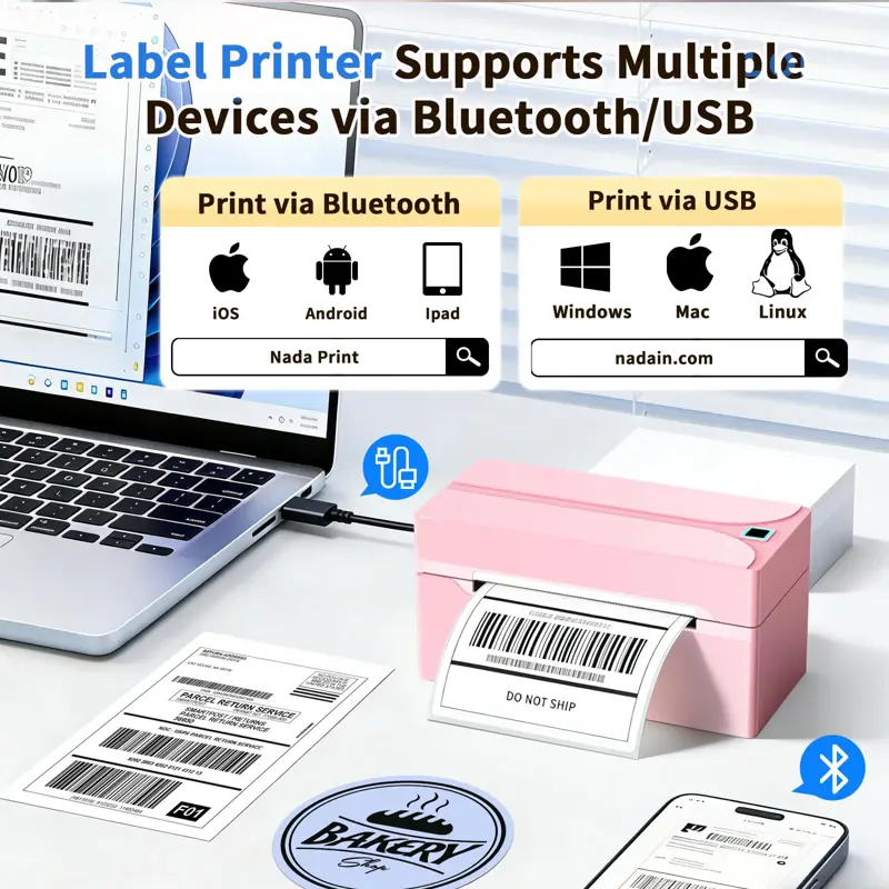 Impresora Etiqueta Térmica Bluetooth HKHKPI 4x6 Pequeñas