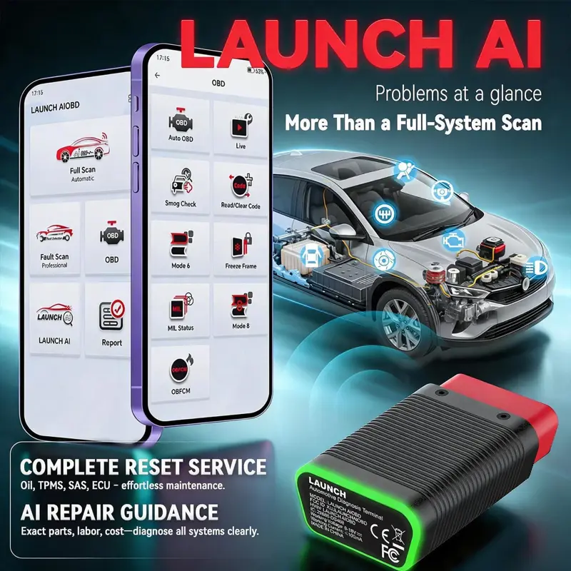 Escáner OBD2 LAUNCH AIOBD Bluetooth con IA para diagnóstico