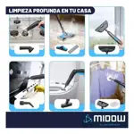 Limpiadora A Vapor Midow 2000w 106° 2 Litros Con Accesorios