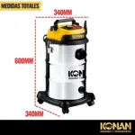 Aspiradora Industrial Konan 1400W 30Lts + Función Sopladora