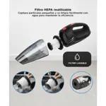 Aspiradora de Mano 12v Para Auto Portátil 108w Filtro HEPA Cable 4,5Mts
