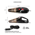 Aspiradora de Mano 12v Para Auto Portátil 108w Filtro HEPA Cable 4,5Mts