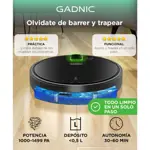 Aspiradora Robot Gadnic Potente Succión Sensor Anti Caídas Filtro HEPA Lavable Depósito Extraíble