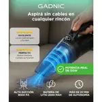 Aspiradora de Mano Gadnic Para Auto Y Hogar 120W Portatil