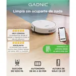 Aspiradora Robot Gadnic Con App Y Control Por Voz 1000 Pa 4 Modos Tanque 150 Ml Depósito 400 Ml
