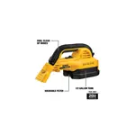 Aspiradora de mano DEWALT 20V MAX inalámbrica para uso húmedo y seco de 1,9 L con filtro