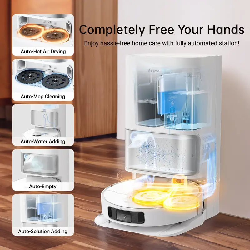 Aspiradora y Trapeador Robot dreame L10s Ultra 5300Pa Base de Autovaciado y Autolavado Blanco