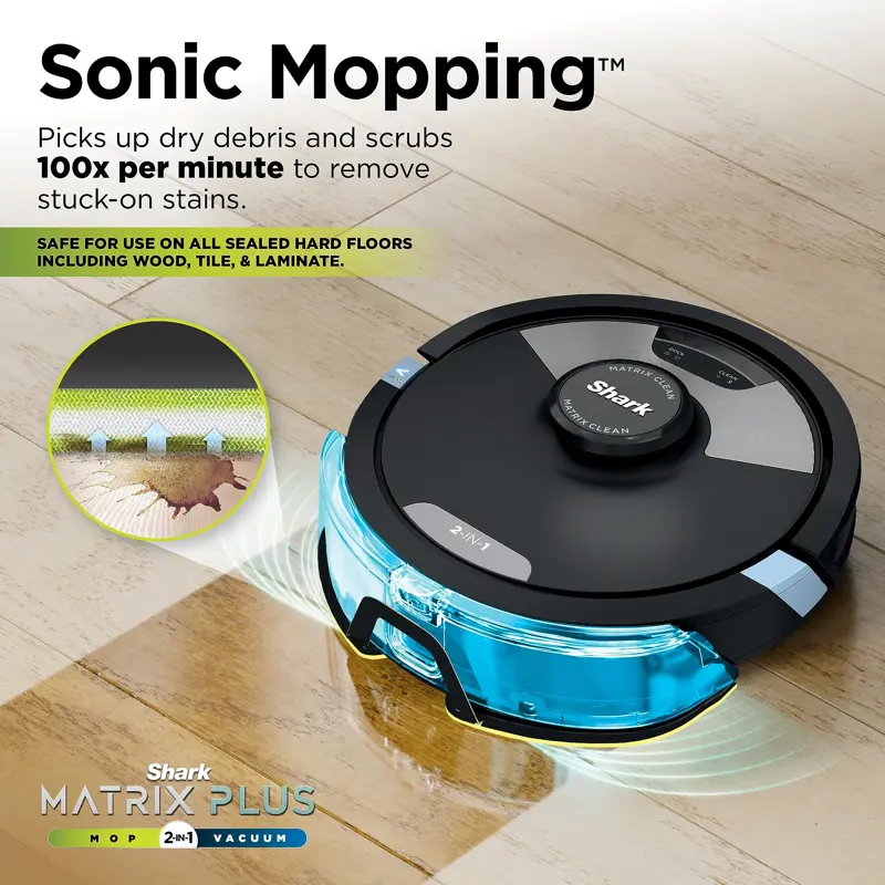 Robot Aspiradora y Trapeador Shark Matrix Plus RV2610WA con Base Autovaciable HEPA y Mapeo LiDAR 360