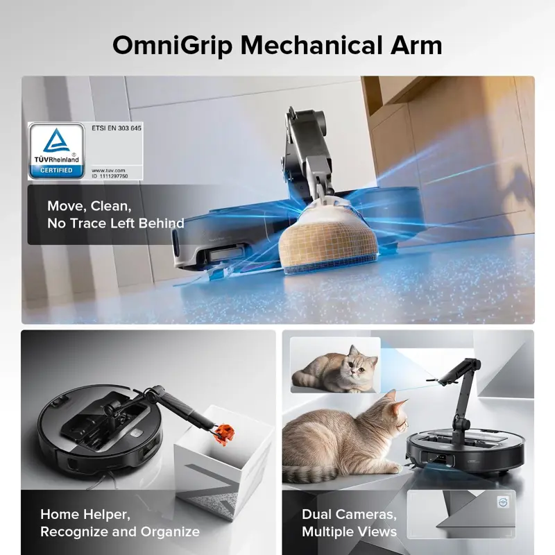 Aspiradora Robot y Trapeador roborock Saros Z70 22000 Pa Brazo Mecánico OmniGrip Base Multifuncional