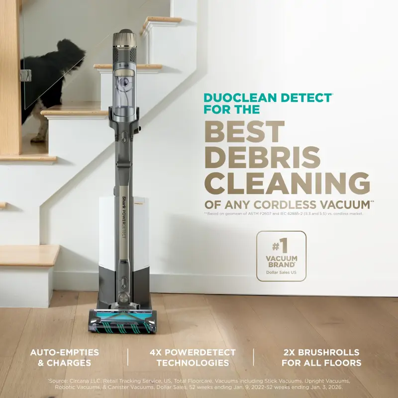 Aspiradora Inalámbrica Shark PowerDetect IP3253 Filtro HEPA Base de Autovaciado