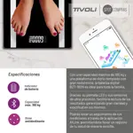 Balanza Digital De Baño Tivoli Bluetooth Sensor Temperatura