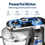 Batidora de Pie VIVOHOME 4.5L 8 Velocidades Eléctrica Gris
