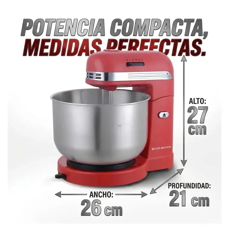 batidora ken brown kh 451 3,5 litros bowl de acero inox 450w