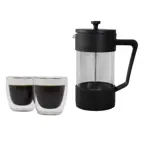 Cafetera de vidrio 1 Litro con émbolo acero inox y tapa