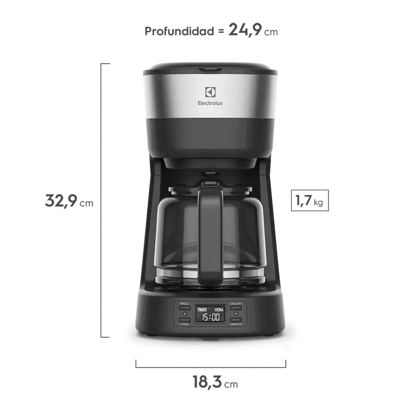 Cafetera Eléctrica Programable Electrolux ECM25 1,2L