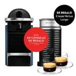 Cafetera Nespresso Pixie Blue + Aeroccino + 2 Tazas Vertuo A3KD62-AR-BL-NE-ACC-EI