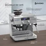 Cafetera Espresso 20 Bares con Molinillo Atelier Suono 1600 W