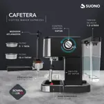 Cafetera Express Suono 1.5 L Acero Inoxidable 20 Bar 1350 W