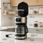 Cafetera de Filtro Digital Suono 1.8L 12 Tazas con Timer Programado