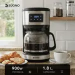 Cafetera de Filtro Digital Suono 1.8L 12 Tazas con Timer Programado