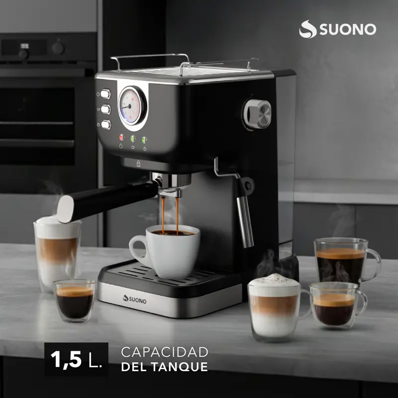 Cafetera Expresso Vintage Suono Con Vaporizador de Leche
