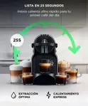 Cafetera Nespresso Inissia Black C40 Cafetera Cápsulas 19 Bares