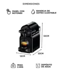 Cafetera Nespresso Inissia Black C40 Cafetera Cápsulas 19 Bares