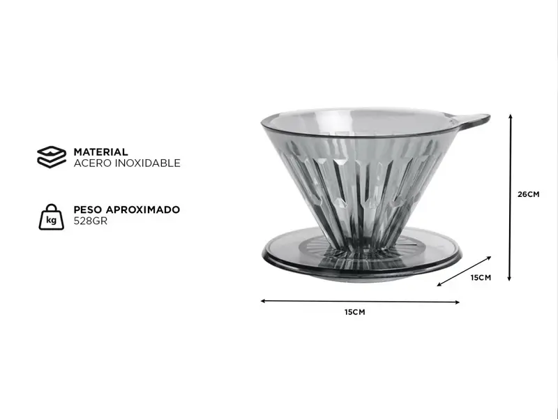 Cafetera V60 Timemore Cono Dripper Acrilico