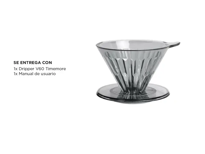 Cafetera V60 Timemore Cono Dripper Acrilico