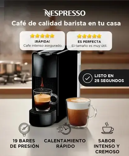 Cafetera Nespresso Essenza Mini Black C 06L 19 Bares Espresso Lungo