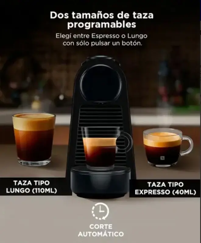 Cafetera Nespresso Essenza Mini Black D30 Cafetera Cápsulas
