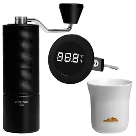 Kit De Molinillo Negro + Taza Y Ter...