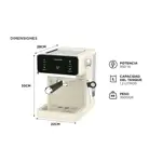 Cafetera Express Negra Winco W1927 Con Espumador De Leche Digital Touch 20 BAR