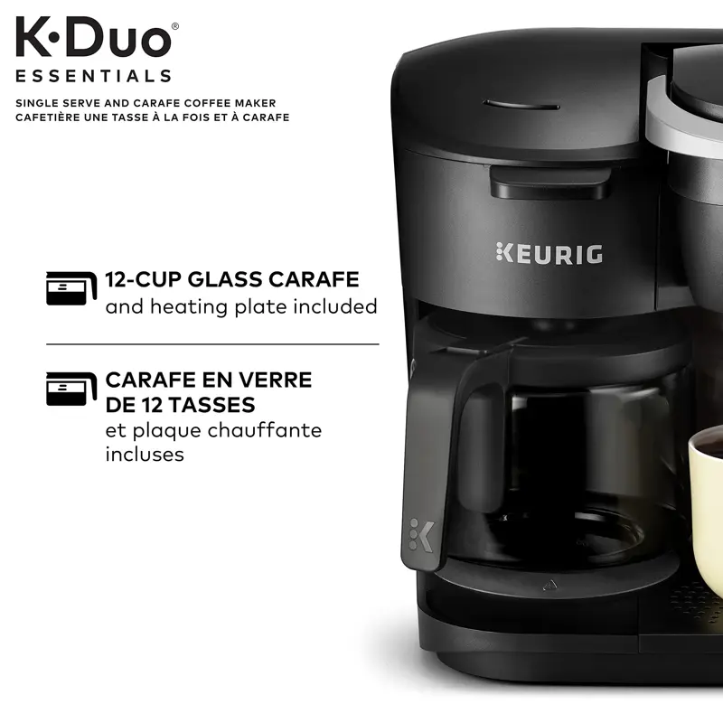Cafetera Keurig K Duo Essentials para cápsulas K Cup negra