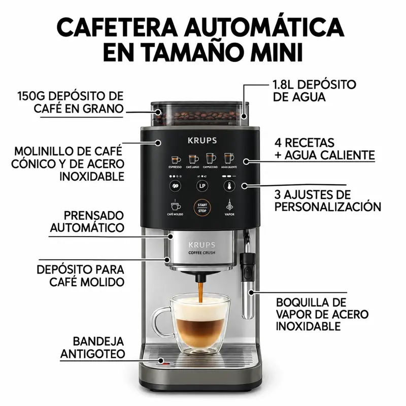 CAFETERA EXPRESSO KRUPS COFFEE CRUSH EXPERIENCE