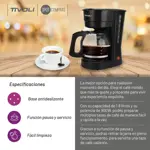 Cafetera De Filtro Tivoli 1,8l 900w Negra - Antideslizante