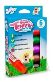 Tempera Solida En Barra Colores Cla...