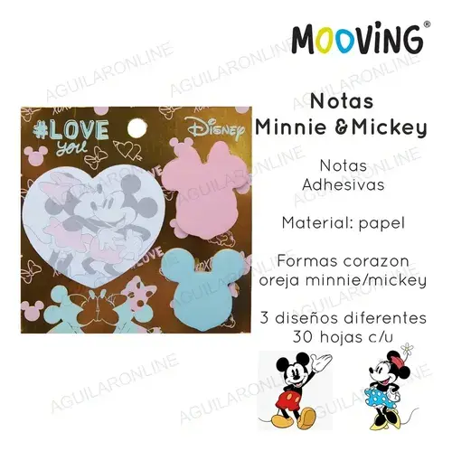 Notas Adhesivas Mickey Y Minnie Formas Mooving Maw X3 X30h