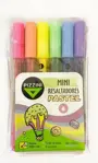 Mini Resaltadores Pastel Pizzini 6 Unid Punta Biselada