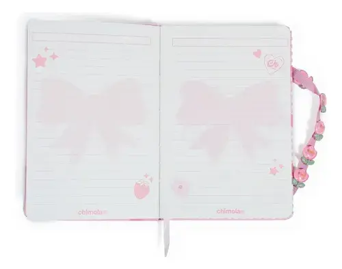Libreta Journal Con Elástico A5 Romantic Chimola Rosa