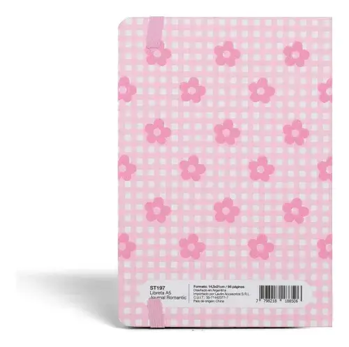 Libreta Journal Con Elástico A5 Romantic Chimola Rosa